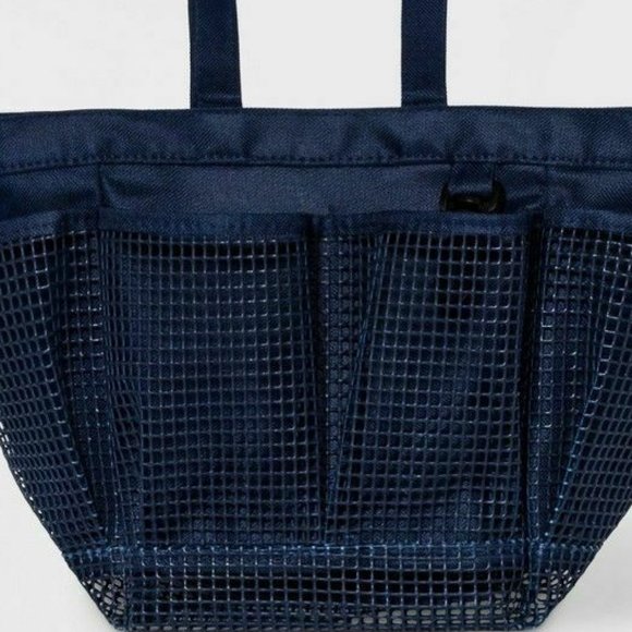 NWT Room Essentials Navy Blue Mesh Shower Caddy - Picture 6 of 11